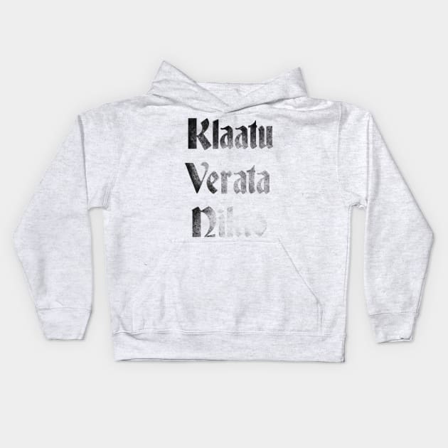 Klaatu Verata Necktie (Black) Kids Hoodie by lucafon18